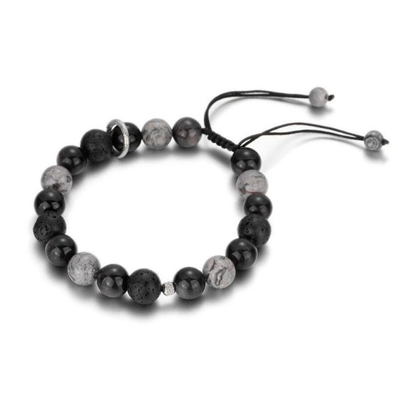 Adjustable length Volcanic stone bracelet